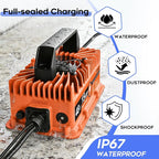 48 Volt Golf Cart Battery Charger 15 AMP for Club Car Precedent & DS Series with 3-Pin Round Plug- Lead Acid
