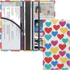 Premium Car Registration & Insurance Card Holder with Magnetic Shut, Vehicle Glove Box Car Organizer - For Documents, Cards, License (Heart symbol)