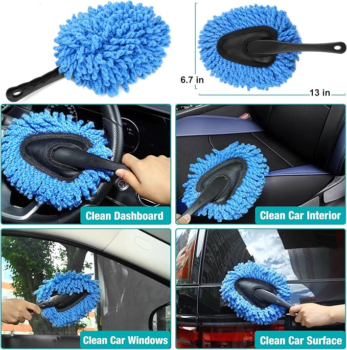 Car Interior Duster Detailing Cleaning Gel Brushes Kit, | Soft Dust Detail Crevice Brush Slime Putty Cleaner Accessories Tools for Dashboard,Air Vent,Panel,Leather