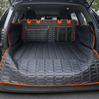 SUV Cargo Liner for Dogs, Waterproof Pet Cargo Cover with Bumper Flap Protector, Scrachproof Non-Slip Dog Seat Mat for SUVs, Large Size Cargo Liner Universal Fit (Orange)