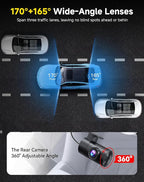 Dash Cam Front and Rear: 4K+2.5K Dashcam with 5G WiFi APP Control & 64GB Card - Dual Dash Camera for Cars with 24H Parking Mode Night Vision Loop Recording Emergency Lock (V3)