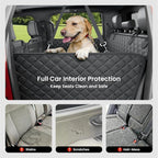 Dog Truck Seat Cover for Back Seat, Hard Bottom Dog Hammock for Car, Pet Bed Extender for 2-4 Large Dogs, Waterproof Seat Protector, Universal XL Size Fits for Crew Cab Truck/SUV, Black