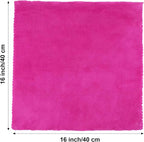 30 Pcs 16 x 16 Inch Edgeless Microfiber Plush Towels for Cars Detailing Drying Wash Polishing Absorbent Cleaning Cloths, 500 GSM (Fuchsia)