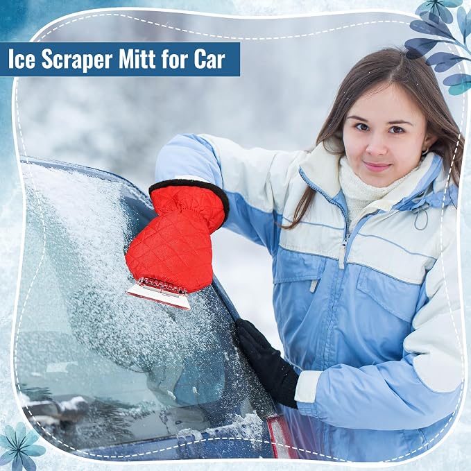 Ice Scraper with Glove Waterproof Ice Scrapers for Car Windshield No Scratch Comfortable Removal Snow Mitt Glove Windproof Warm for SUV Vehicle Truck Snow Quickly Removal