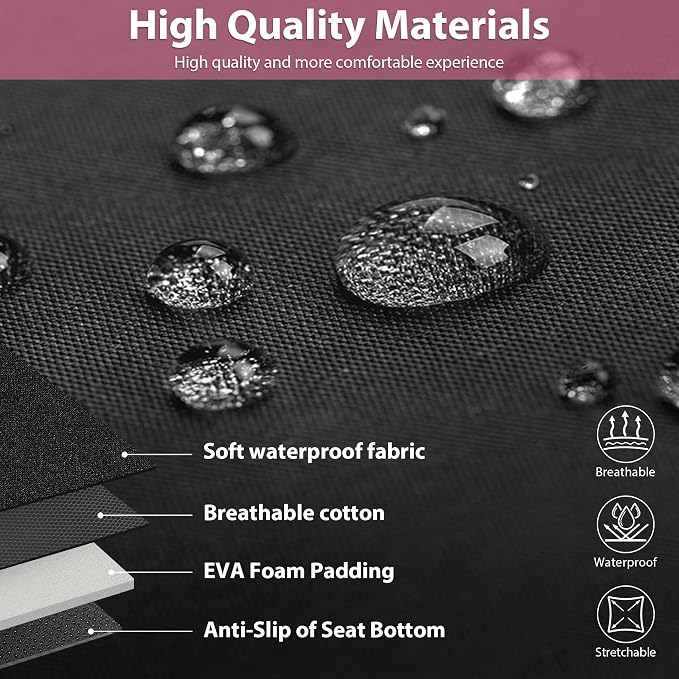 Waterproof Car Seat Covers Full Sets, Universal Fit Seat Covers for Cars, EVA Neoprene Seat Cover Set Full Sets, Interior Covers for Auto SUV,Vans,sedans, Trucks,(Black Pink)