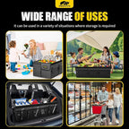 Car Trunk Organizer - 95L Collapsible Trunk Organizer with Lid, Sturdy Car Storage for SUV Auto Truck Van with Adjustable Straps and Non Slip Bottom (Gray, XX-Large)