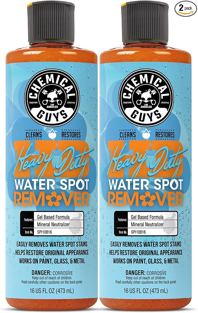 Heavy Duty Water Spot Remover Gel for Paint, Glass, and Metal - Mineral and Water Spot Remover for Cars, Trucks, Motorcycles, RVs & More - 16 oz (2 pack)