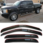 in-Channel Window Visors Rain Guards Sun Rain Snow Vent Guard Shade for 2007-2013 Chevy/GMC Crew Cab Pickup SUV Wind Deflectors 194515 4-Pieces Set