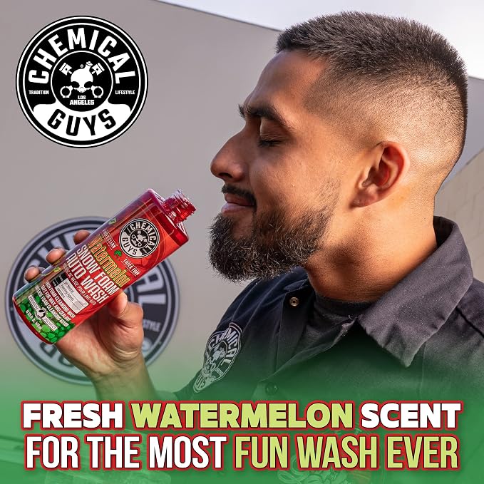 Car Wash Soap for Foam Cannon or Bucket, Watermelon Snow Foam Car Wash Soap for Trucks, Motorcycles, RVs & More, Super Suds, Watermelon Scent - 128 oz (1 Gallon)