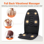 Massage Seat Cushion with Heat, Vibration Back Massager for Chair, Chair Massager Pad with Multi-Zone Vibration, 4 Modes & 3 Intensities for Office Chair, Sofa and Recliner