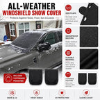 Windshield Cover for Ice and Snow Front Fit for Vans Windshield Snow Cover Windshield Protector Winter Car Accessories 600D Oxford Fabric Black 67"x56"