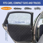 ALLANSING Dog Car Door Protector 2-Pack, Protects Doors from Dog Scratches, 900D Heavy Duty Thick Fabric, Window Roll Compatible & No Tint Damage, Secure Fit for Cars/SUVs/Trucks