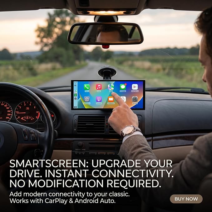 11.26" Carplay Screen for Car,4K Dash Cam,Portable Tablet for Apple Android Auto,Stereo Audio Radio,Rear Backup Camera,Voice Touch Control GPS Navigation,Bluetooth,Wireless Mirror for Truck