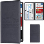 Car Registration and Insurance Card Holder, Vehicle License Document Glove Box Compartment Organizer, Essential Car Wallet Case for Driver Auto Owners (M Black)