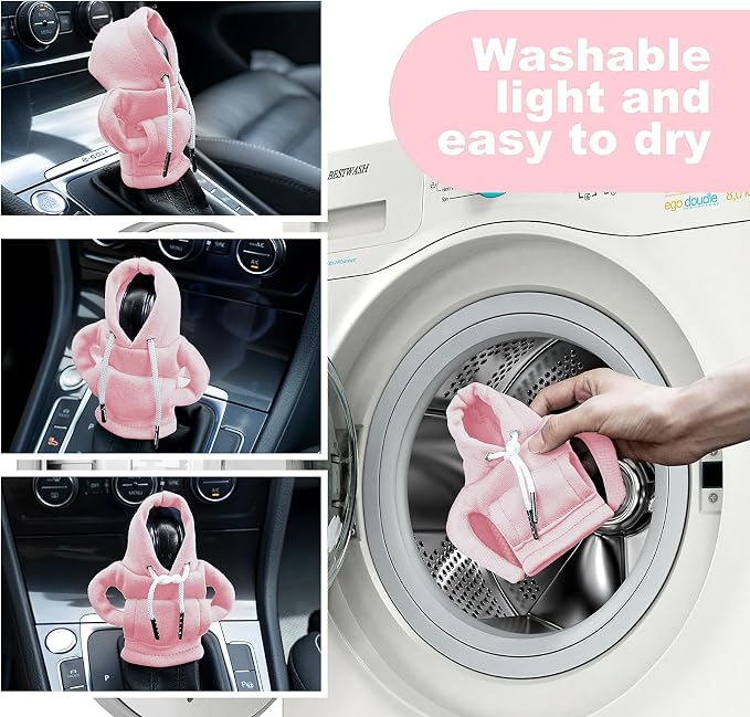 SLLAK Gear Shift Hoodie Cover, Universal Car Shift Knob Hoodie, Mini Hoodie for Car Shifter, Automotive Interior Cute Gadgets Car Accessories and Decorations