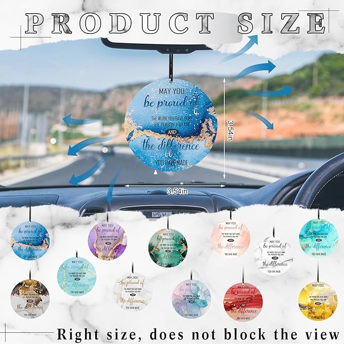 24 Pcs 2026 Employee Appreciation Gifts Bulk Scented Car Air Freshener May You Be Proud of The Work Hanging Ornaments for Coworker Teacher Team Nurse Car Home Decor