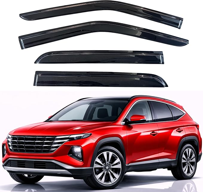KPY Rain Guards Fit for 2022-2026 Hyundai Tucson, Out-Channel Window Visors Vent Wind Deflectors 4PC, Car Accessories for 22-26 Tucson