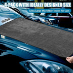 4 Pack Extra Large Car Drying Towels 48" x 24" Microfiber Towels for Car Detailing Ultra Absorbent Cleaning Cloth Without Streaks, Water Spots, Scratches for Trucks, Boat
