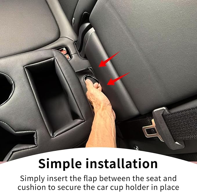 Car Back Seat Cup Holder, PU Leather Couch Sofa Bed Cup Holder Expander Tray, Boat Tray, Organizer for Trucks, Minivans, SUVs, RVs, Vehicles, Holds Drinks, Snacks, Cell Mobile Phone