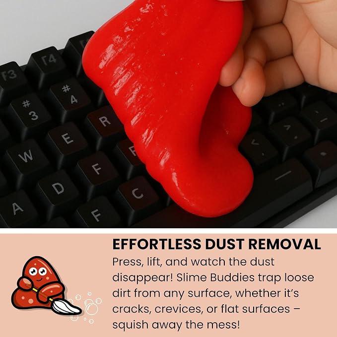 Car Cleaning Gel Putty - Strawberry Scented Interior Detailing Tool for Cup Holders, Air Vents & Keyboard - Reusable Auto Detailing Accessories - Dust Remover Goop - Gifts for Men Women