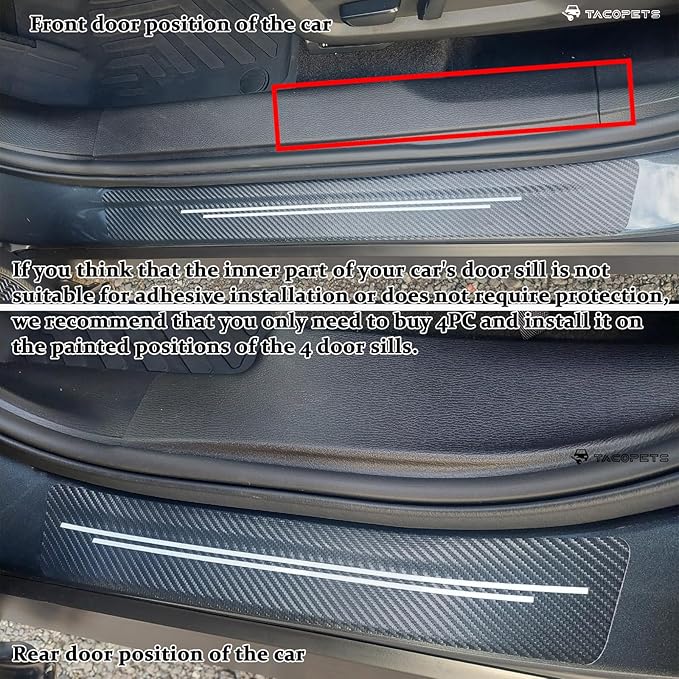 Door sill Protector, Door sill Scratch Protection (for All car Models) Door sill Protector（4PC）