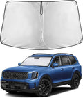 Windshield Sunshade Compatible for Kia Telluride 2020-2023 2024 2025, Sun Visor for Front Windshield & Window Sun Shade Cover, UV Heat Blocker & Protector, Car Accessories
