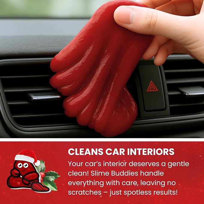 Car Cleaning Gel Putty - Christmas Spice Scented Interior Detailing Tool for Cup Holders, Air Vents & Keyboard - Reusable Auto Detailing Accessories - Dust Remover Goop