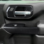 ABS Carbon Fiber Interior Window Lift Switch Panel Cover Trim for 2019-2025 Chevy Silverado | for 2019-2021 GMC Sierra 1500 2500 3500 HD Accessories (Double Cab)