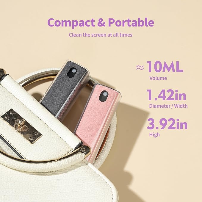 CUIUD Screen Cleaner Kit, Two in One Screen Cleaner Spray and Wipe, Touchscreen Mist Cleaner Spray Bottle for Phone/Laptop/Tablet/TV/Monitor/Car Screens(Pink)