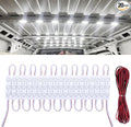 60 Led Van Interior Light Kits, 12V Led Light Strip, Cargo Van Accessories, Ceiling Work Lights Kit, Enclosed Trailer Lights for Truck Vans RV Boats Caravans, 20 Modules(White)