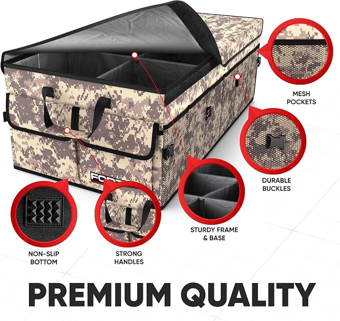 Trunk Organizer For SUV Car Trunk Organizer, Foldable Storage, Car Accessories for Women Men, Collapsible Bag, 600D Oxford, Non Slip Bottom, Straps, Soft Cover (85L)