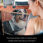 56"Wx60"L Dog Car Seat Cover for SUV & Truck, Heavy Duty 900D Waterproof Pet Hammock with Mesh Window, Odorless Scratchproof Backseat Protector for Large Dogs, Fit Model Y, F-150, RAV4 - Brown