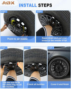 Hubcap Wheel Covers Hub Caps 15 Inch Set of 4 Black Universal Wheel Rim Cover R15 Stylish Car Decor Wheel Covers for Toyota Camry Nissan Mazda (TT Black, 15 inch)