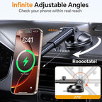 for Magsafe Car Mount Charger【Strongest Magnet】 Upgraded Wireless Car Charger Magnetic Phone Holders for Your Car Suction Cup Phone Mount for MagSafe Car Charger for iPhone 17 16 15 14 13 12