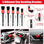 17PCS Car Cleaning Kit, Red Car Interior Detailing Kit with High Power Handheld Vacuum, Detailing Brush Set, Windshield Cleaner, Cleaning Gel, Complete Auto Accessories for Women Girls Gift