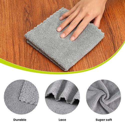 12 Pack Cleaning Cloth,Ultra Soft Absorbent Quick Drying Microfiber Cleaning rags,No scratches,Reusable,Washable,Lint Free Cleaning Towels for Kitchen,Window,Glass,car,11.8"×11.8",(Multicolor)