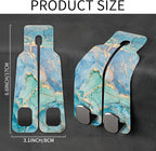 Car Seat Headrest Hooks for Purses and Bags Abstract Turquoise Golden Marble 1 Pack Bag Purse Holder for Car with Double Metal Hooks Car Purse Hanger Hanging Accessories