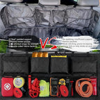 Car Trunk Hanging Organizer 3D Textured (Extra-Long), Cotton-Padded Farewell to Collapse, Reinforced Stitching, Extra-Wide Pocket, Backseat Grocery Storage Bag with 8 Pockets for SUV,Truck,Van