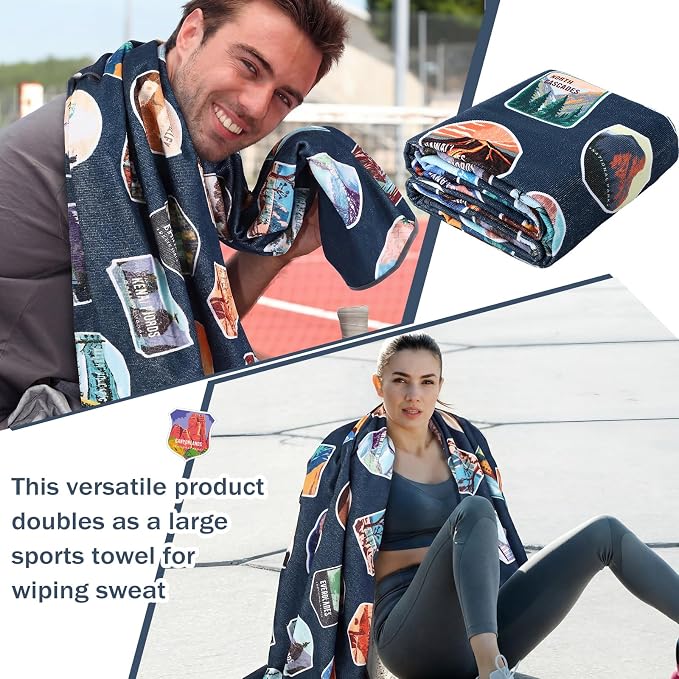 Back Seat Towel Cover for Car Athletic Running Towel Microfiber Bench Seat Cover for Pets Post Workout Sweat Washable Non Slip Automotive Backseat Protector for Outdoor Sport Camping Mat