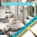 2pcs Shower Squeegee for Glass Doors with Adhesive Hanging Hook Set | 10” gold, bathroom accessories, window cleaner, new home essentials, soft rubber blade, metal handle, ergonomic grip