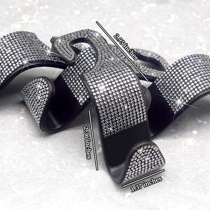 4 Packs Car Purse Hook, Bling Seat Headrest Bag Holder Hanger for Car, Easy Install Car Organizer Accessories Gift for Women (Silvery)