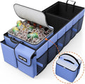 Trunk Organizer, Sturdy Foldable with Cooler for Car & SUV, 3 Compartments, Blue, 30.90”×12.60”×10.63”