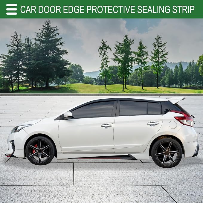 Universal Car Door Edge Protective Sealing Strip U-Type Door Scratch Protection Guard, 65.62ft 20m, Anti-scratch Collision, PVC Iron, Rose Red