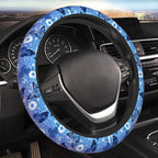 Blue Butterfly Steering Wheel Cover for Women Girls Flower Universal 15 inch Neoprene Anti-Slip Car Wheel Protector