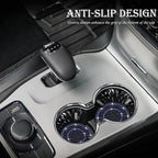 4PCS Bling Crystal Rhinestone Cup Holder Coaster, 2.75 inch Soft Silicone Anti-Slip Shockproof, Car Cup Holder Insert Coasters, Universal Car Interior Accessories for Women (Black & Blue)