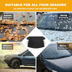 Windshield Cover for Ice and Snow, Car Windshield Protector for Winter Frost Ice Snow Sleet Protection, Includes Anti-Theft Straps, Side Mirror Protector for Cars SUVS Vans Truck Van, Medium (72"x42")