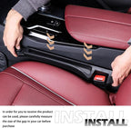 2PCS Upgraded Car Seat Gap Filler Organizer,Versatile Car Gap Filler Organizer with Hooks & Storage Slots Design,Soft Cars Seat Gaps Fillers Strip Cars Accessories Interior