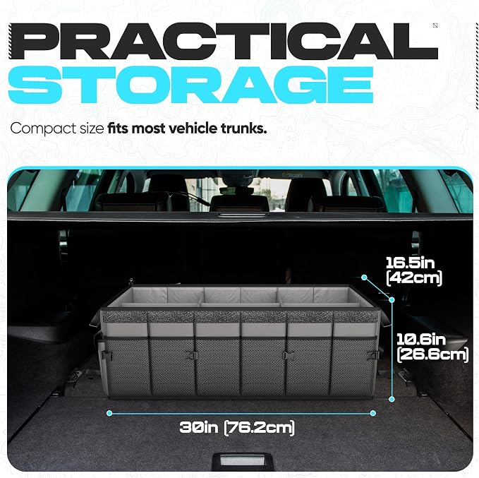 Trunk Organizer For SUV Car Trunk Organizer, Foldable Storage, Car Accessories for Women Men, Collapsible Bag, 600D Oxford, Non Slip Bottom, Straps, Soft Cover (85L)