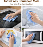 KitchLife Microfiber Cleaning Cloth Roll, 100 Pack - Tear-Away Microfiber Paper Towels, Lint-Free, Reusable, Washable for Kitchen, Car, Dishes, and Sensitive Surfaces (Blue)