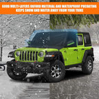 Windshield & Front Side Window Snow Cover Replace for Jeep Wrangler/Jeep Gladiator, 600D Oxford Cloth Windshield Cover with Mirror Cover for Snow Rain Hail Protection (Wrangler)